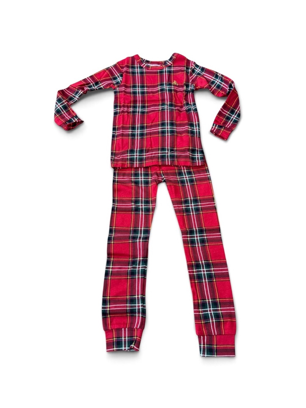 GAP Kids Organic Cotton Holiday Red Tartan Plaid Pajama Set, Size 4T, NEW